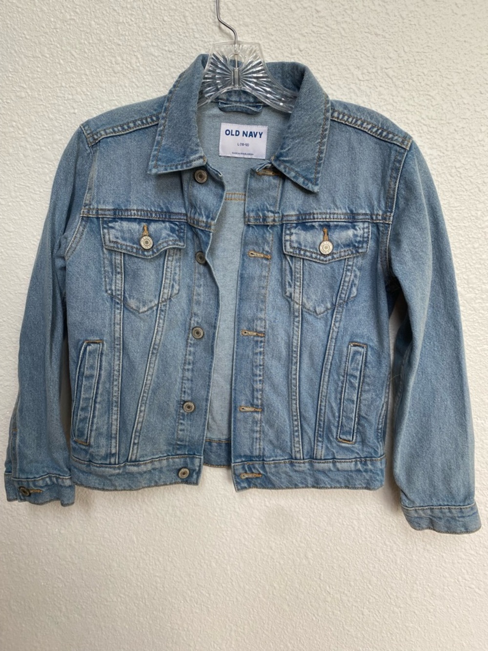 Old Navy Kids Light Wash Denim Jacket - Light Medium Blue